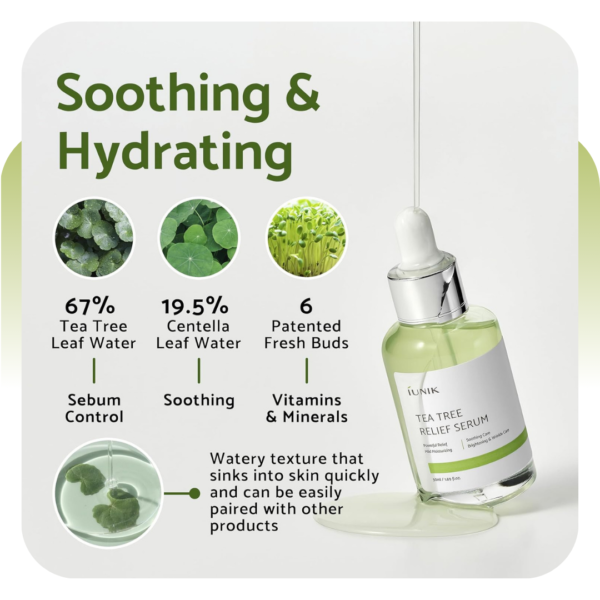 iUNIK Tea Tree Relief Serum 50ml - Image 4