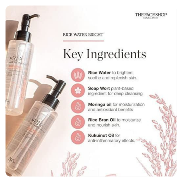 The Face Shop – Rice Water Bright Rich Cleansing Oil – 150ml - Image 3