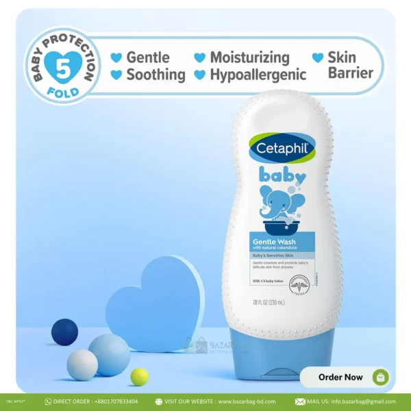 Cetaphil Baby Wash & Shampoo – 230mL - Image 3