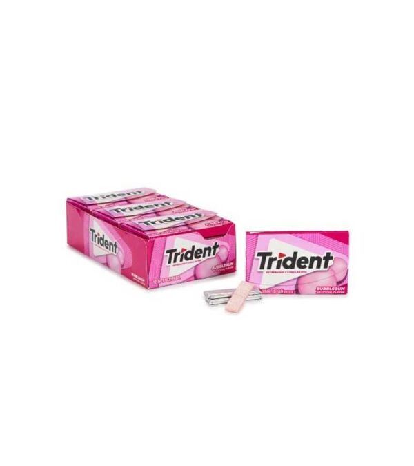Trident Sugar Free Gum Bubblegum Flavour -12 Packs Box - Image 2