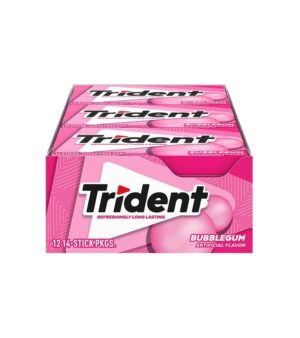Trident Sugar Free Gum Bubblegum Flavour -12 Packs Box