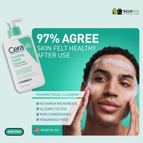 CeraVe Foaming Facial Cleanser – 355ml - Image 2