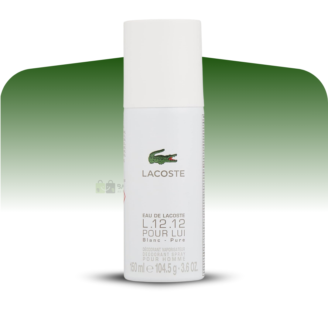 Lacoste L.12.12 Blanc Pure Deodorant Spray-150ml Lacoste L.12.12 Blanc Pure Deodorant Spray-150ml - Image 1